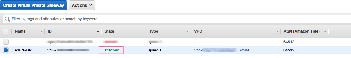 Attach a Virtual Private Gateway