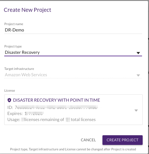 Figure 12- CloudEndure Project