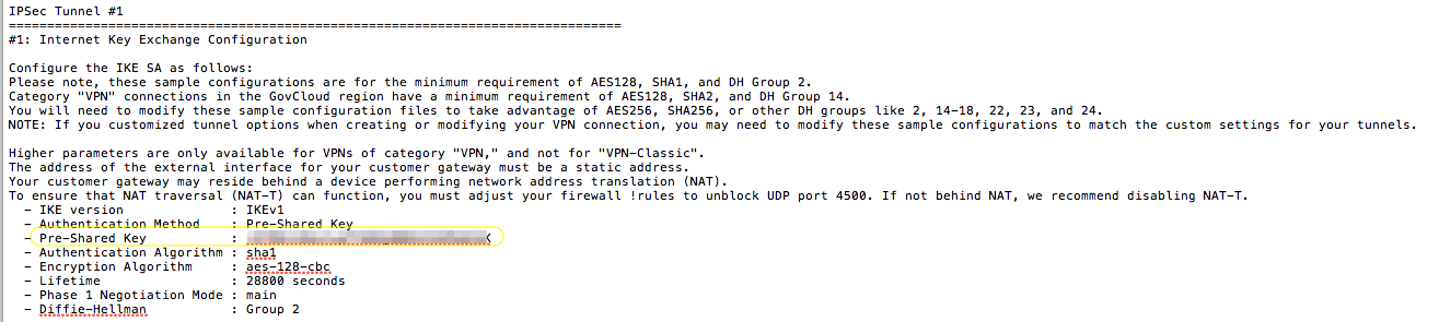 Figure 7- VPN Configuration - Pre-shared key