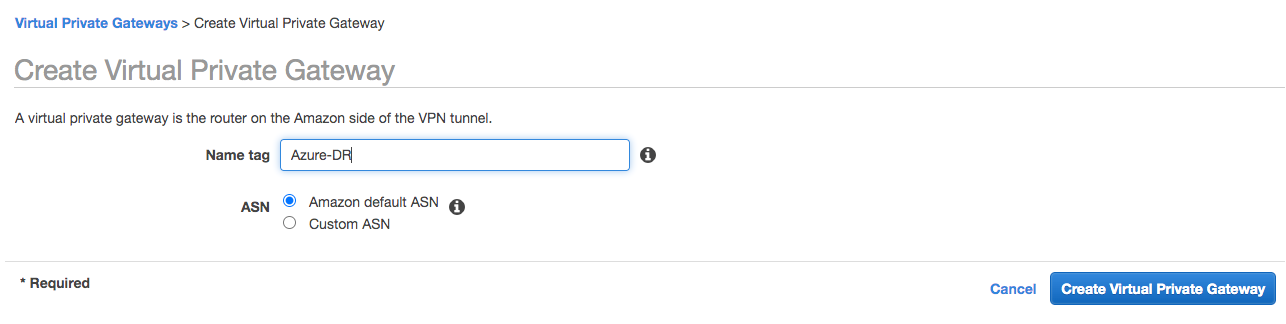 Virtual Private Gateway