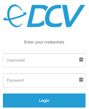 NICE DCV login screen