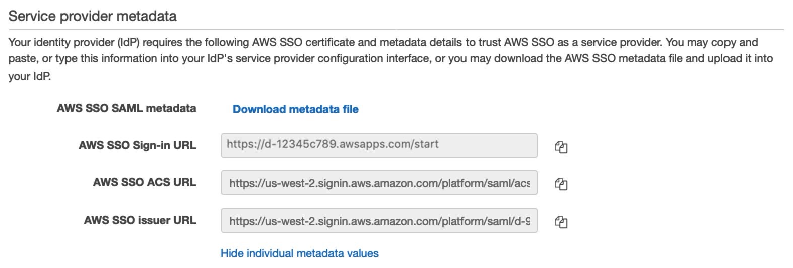 Service Provider metadata