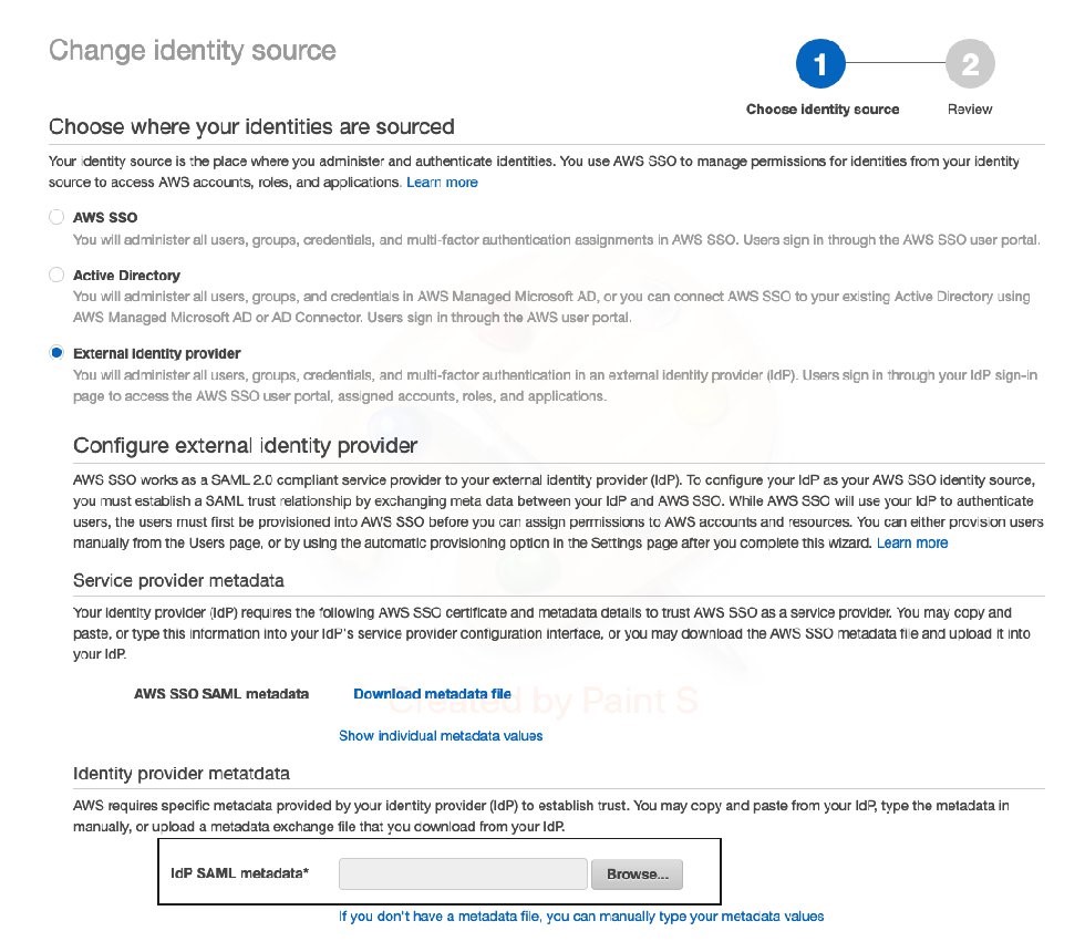 Upload AD FS metadata to AWS SSO