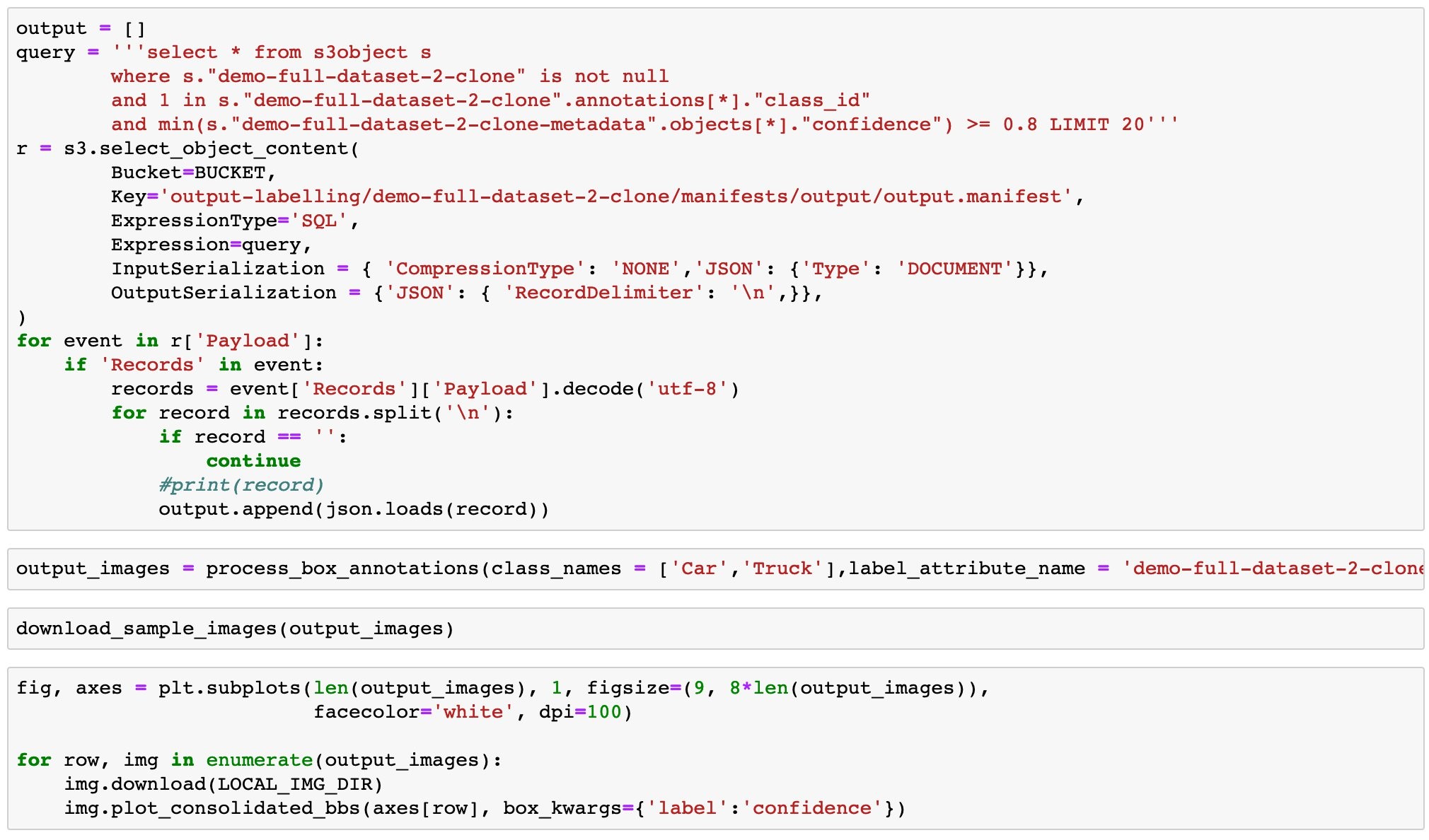 Query output