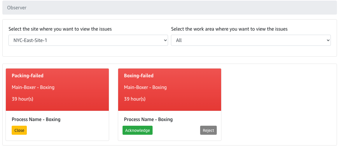 Figure 4. Issue response screen