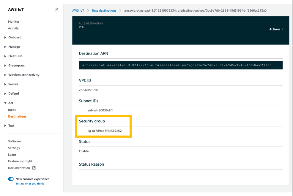 Figure 18 - Showing Inbound list for Kafka Cluster