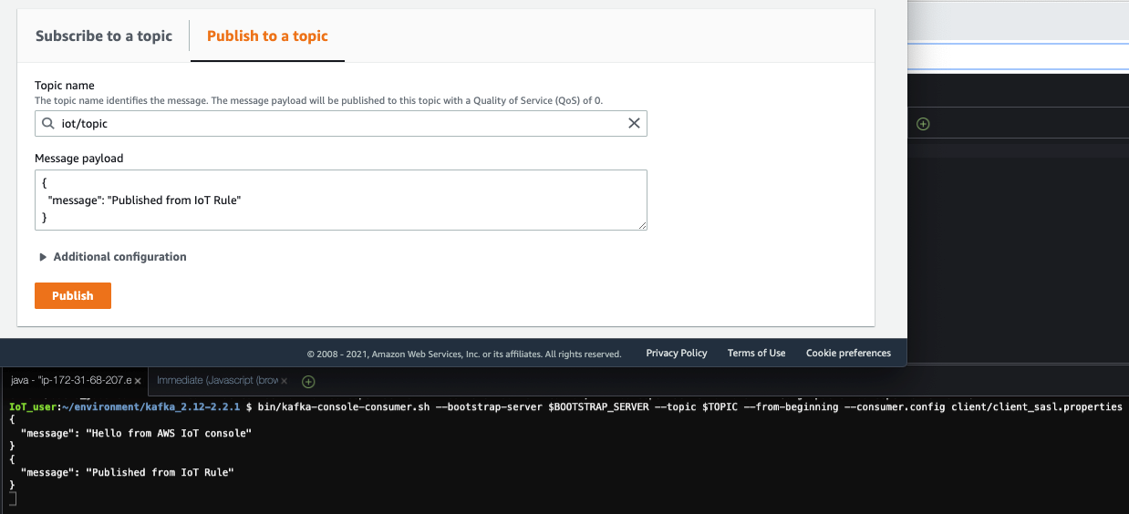 Figure 20 - Screenshot showing testing the data pipeline