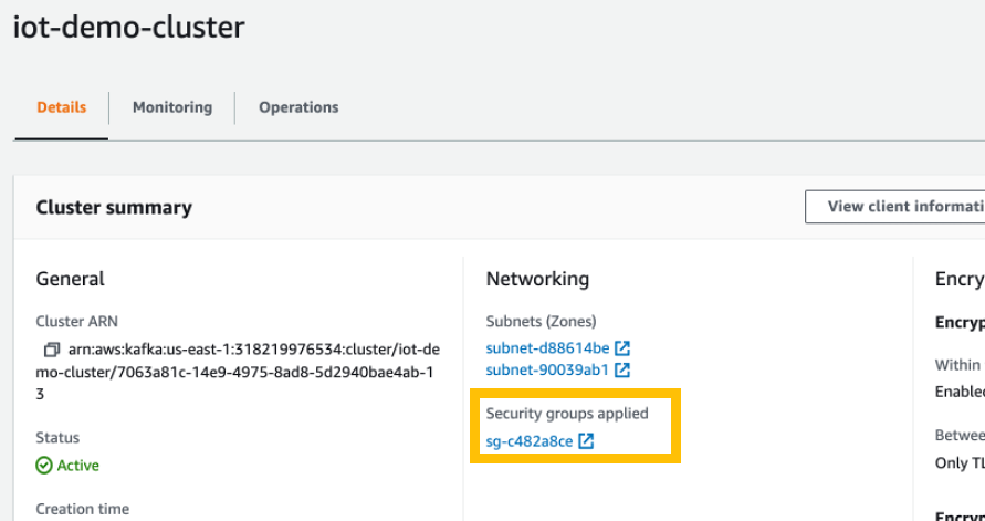 Figure 9 - Selecting Security Groups Applied