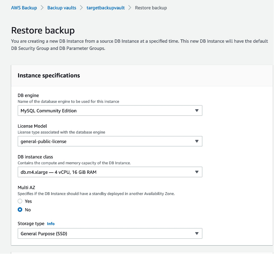 Figure 14: Restore backup