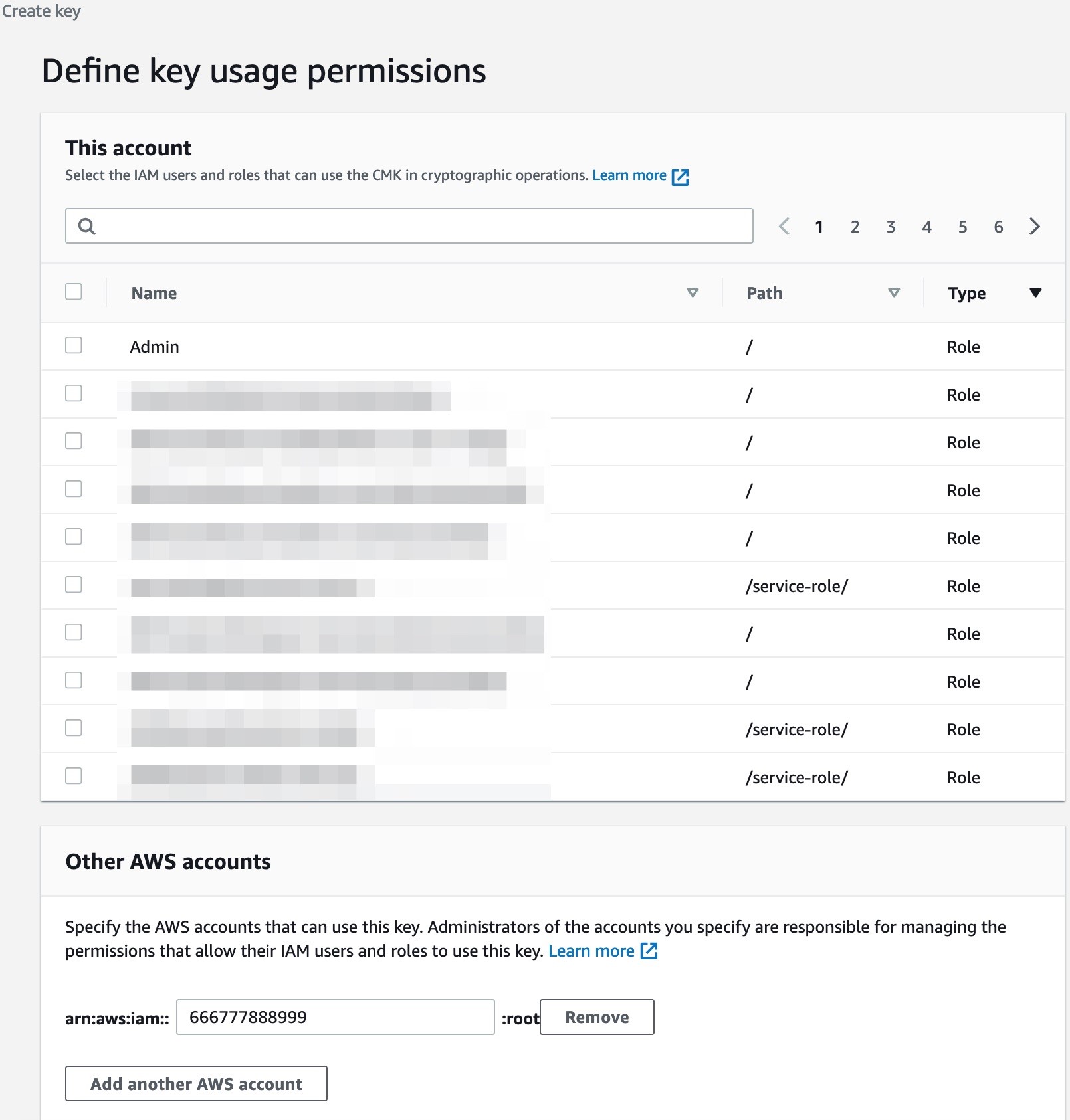 Figure 2: Key usage permissions