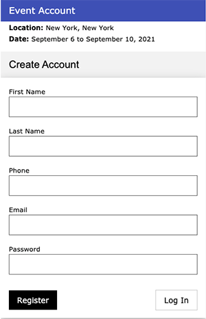 Figure 1. Event registration