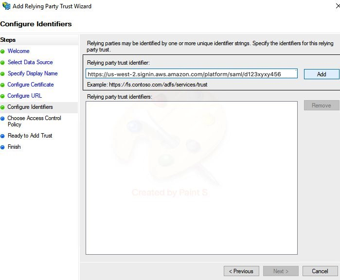 Figure 3 - Configure Identifiers