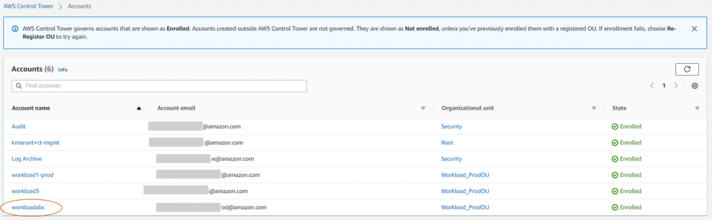 Figure 13. AWS Control Tower new account enrollment