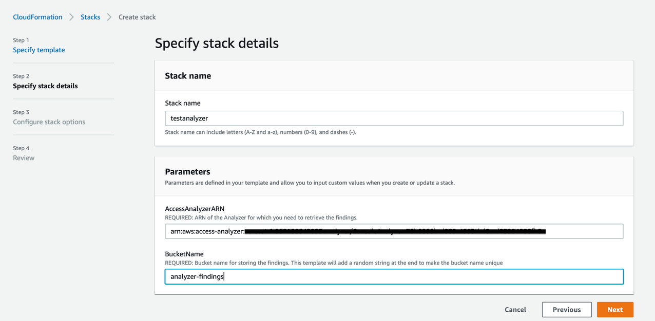 Figure 3 - CloudFormation Template screenshot