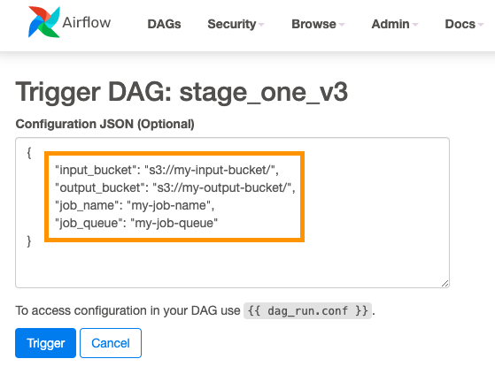 Figure 2. Specify simulations’ parameters in JSON