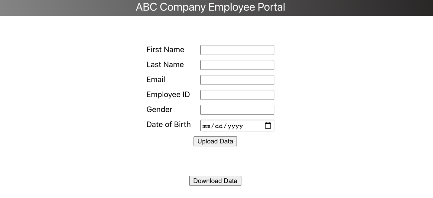 Figure 9. Portal form designed using Formik in ReactJS