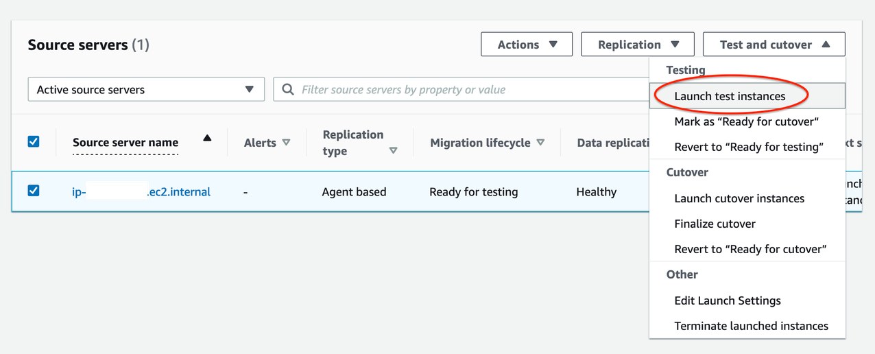 Figure 6. Launching test instances