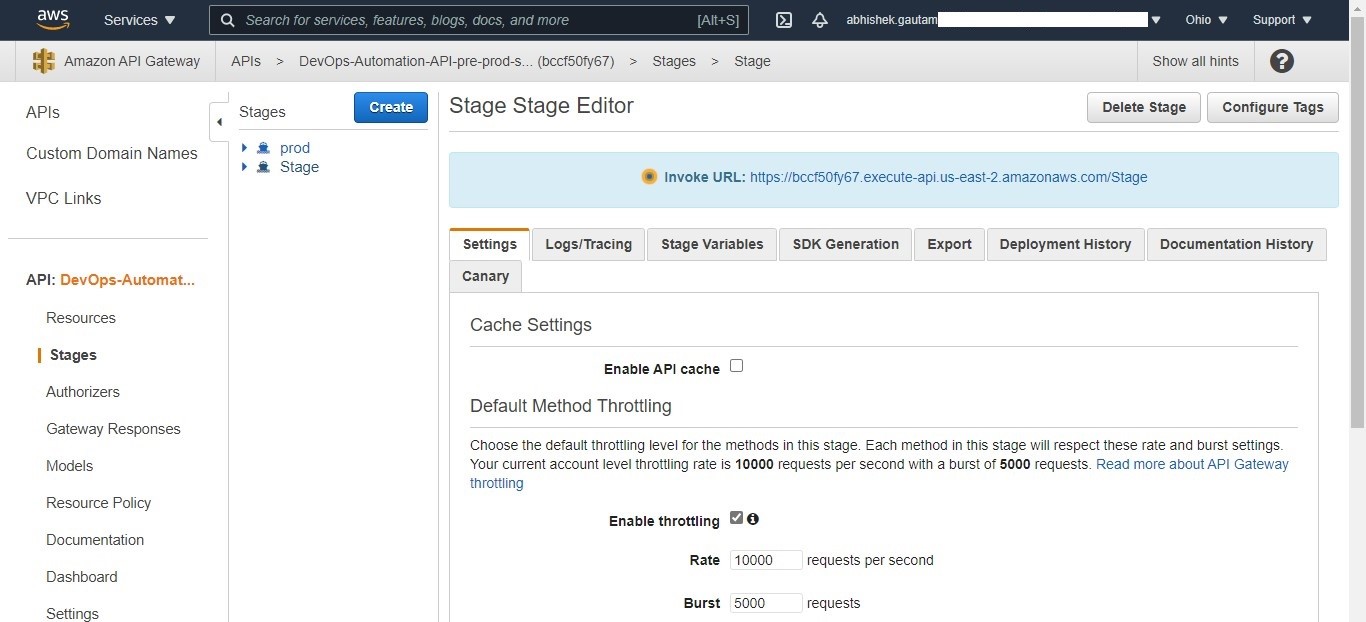 Figure 3. Check whether your API is being published in pre-production/production environment