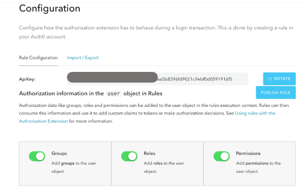 The diagram depicts the providing permissions to Auth0 Authorization extension