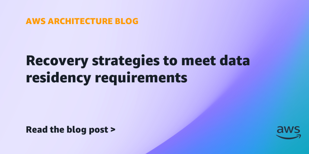 Recovery strategies to meet data residency requirements