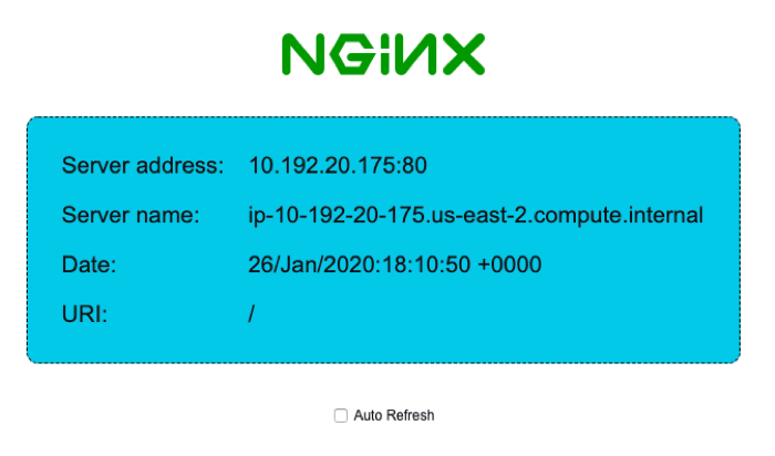 NGINX landing page