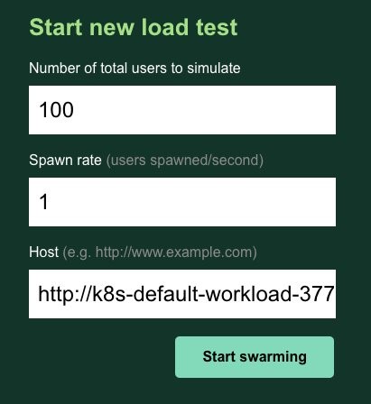 UI screenshot of start new load test