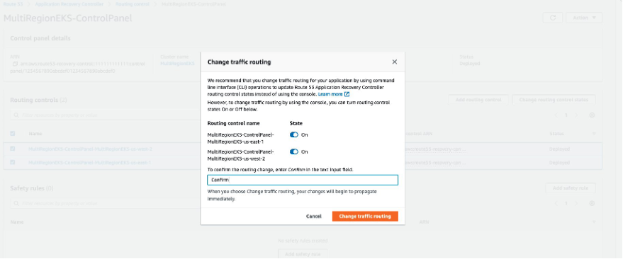 Route 53 ARC: Enable traffic routing