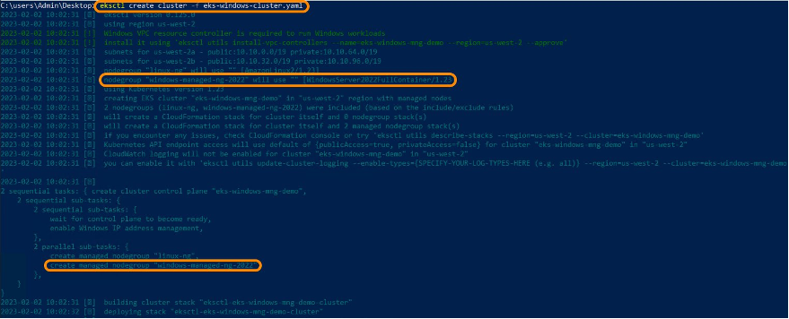 Creating your Amazon EKS cluster and Windows-managed node group