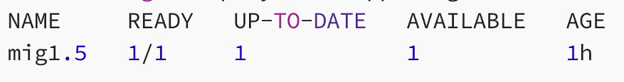 Image shows mig1.5 deployment