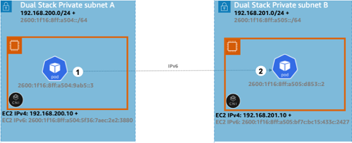 Amazon EKS/IPv6 Pod to Pod communication