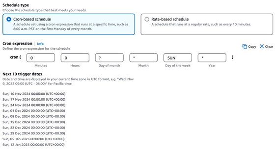 Figure 7: Customize schedule for cluster discovery