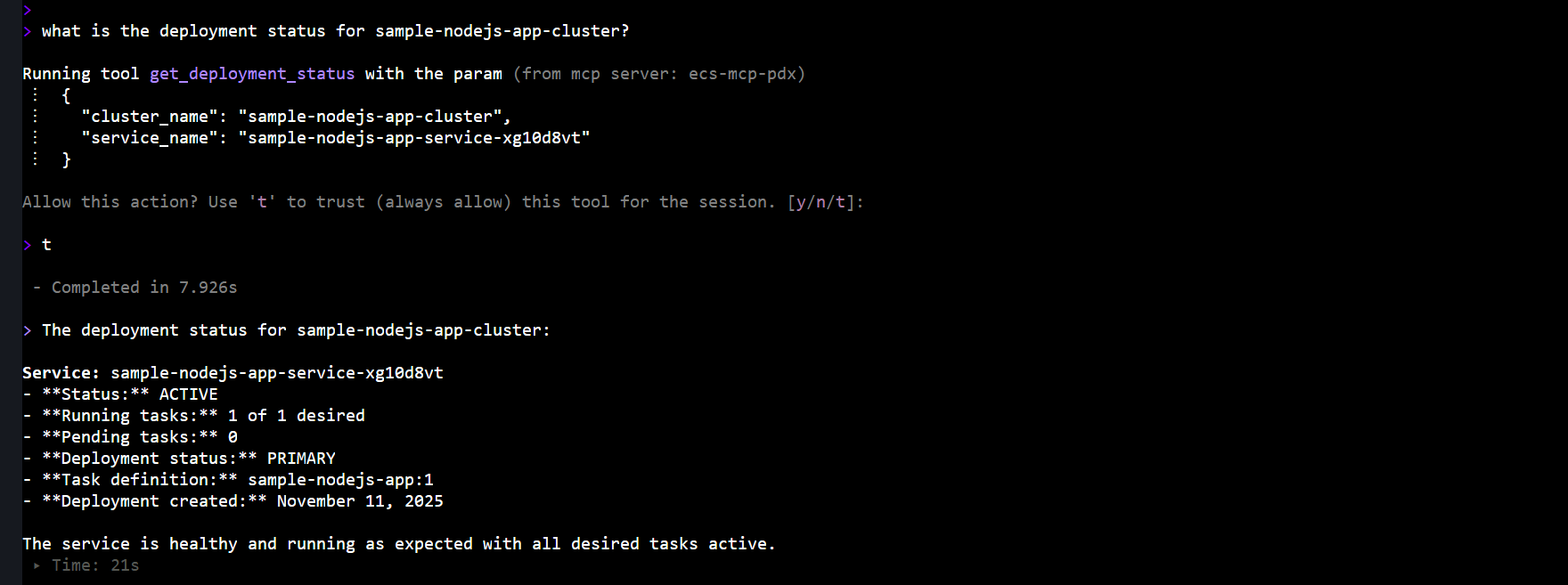 get_deployment_status() tool usage
