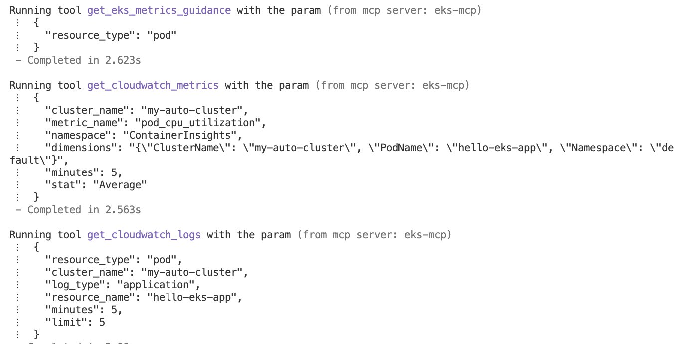 Figure 10: Terminal output showing CloudWatch observability metrics and logs setup