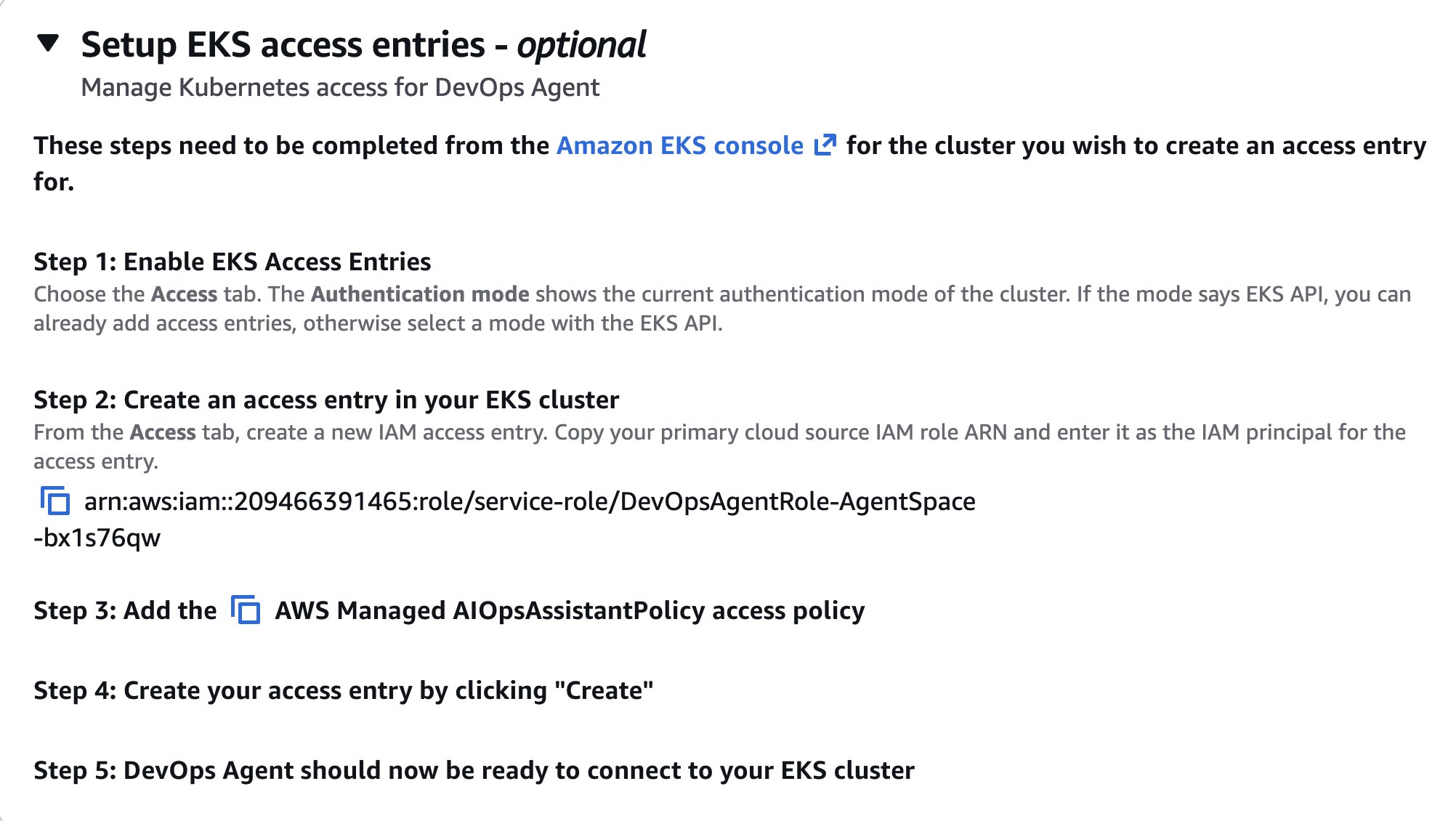 Setting up EKS access entry