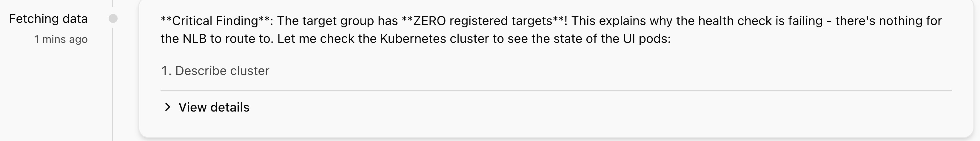 DevOps Agent identifying root cause