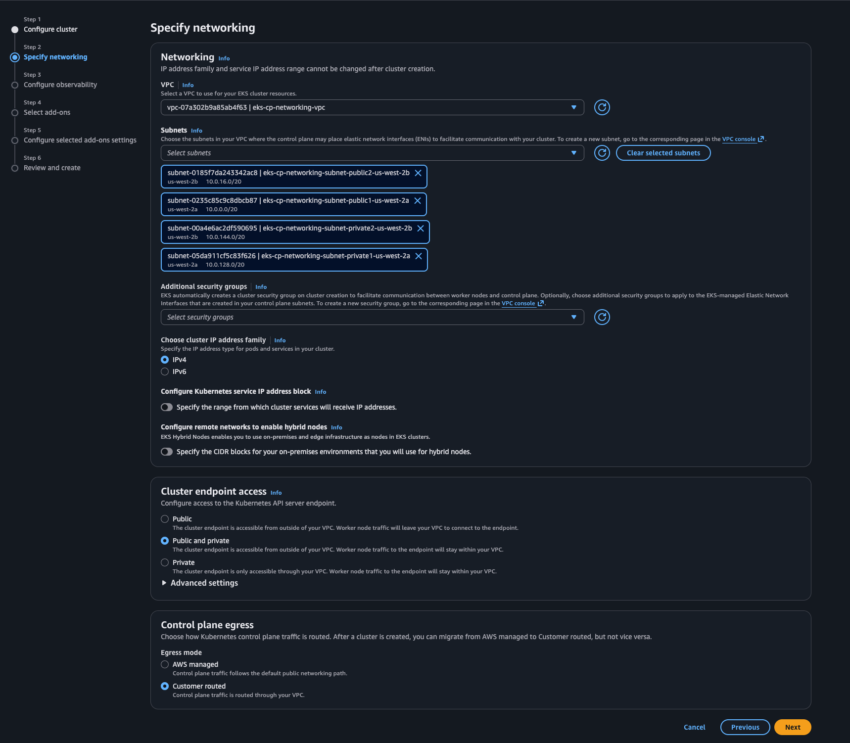 Diagram of customer-controllable Kubernetes API Server egress routes when creating a new cluster