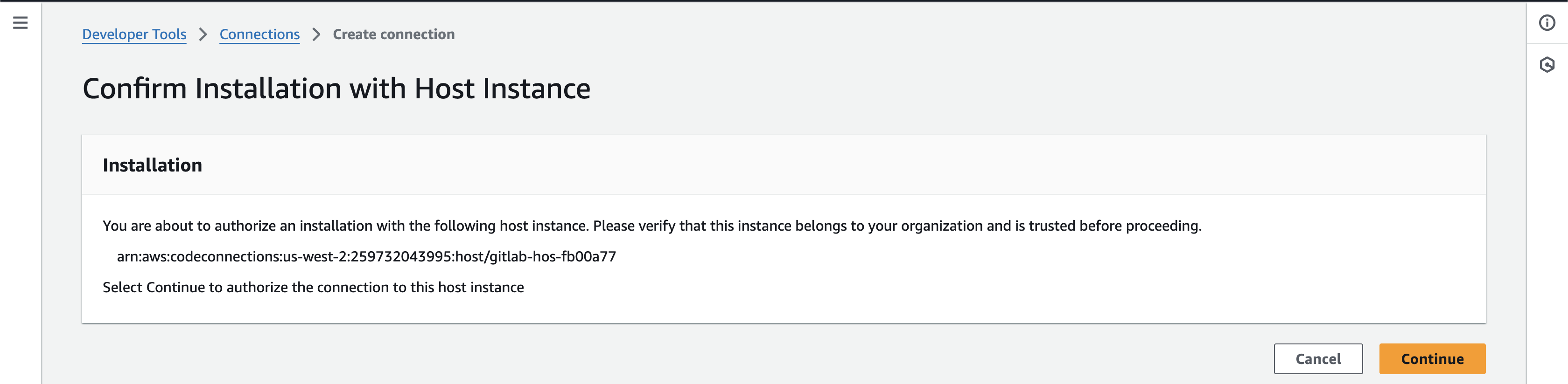 Redirect back to the AWS Management Console after Git server authorization